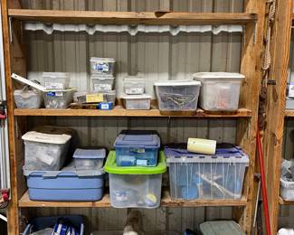 TOTES OF PVC PIPE, SCREWS, BOLTS, ETC