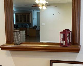 LARGE DECORATIVE MIRROR WITH MANTLE/SHELF