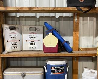 VINTAGE COOLERS, VINTAGE GAS PUMP FACES