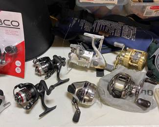 FISHING REELS-SHIMANO, SHAKESPEARE, ZEBCO, FLYLOGIC, FISHING LURES