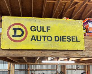 VINTAGE GULF AUTO DIESEL METAL SIGN