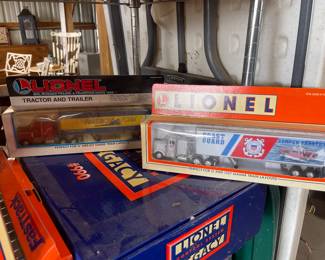 LIONEL TRACTOR AND AMERICAN FLYER TRAILER, LIONEL TRACTOR AND COAST GUARD TRAILER, FASTTRACK, LIONEL LEGACY CONTROL