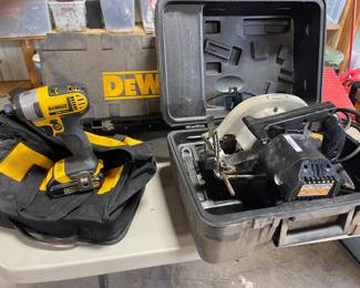 DEWALT 20V MAX DRILL, CRAFTSMAN 7” CIRCULAR SAW