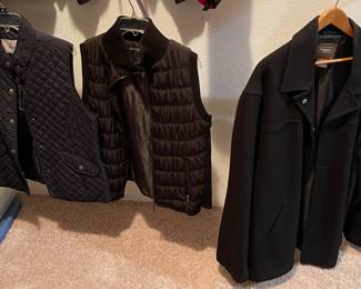 CALVIN KLEIN & BASS SIZE LARGE VESTS , HAGAAR WOOL JACKET SIZE XXLT