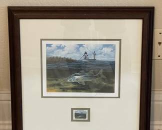 JOHN DEARMAN COASTAL CONSERVATION WITH SINGLE STAMPS FISHING PICTURE