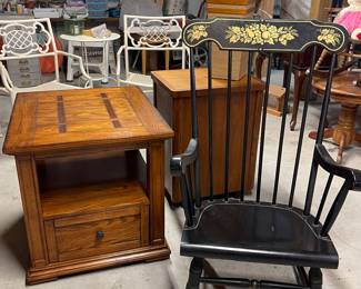 END TABLES, ROCKING CHAIR