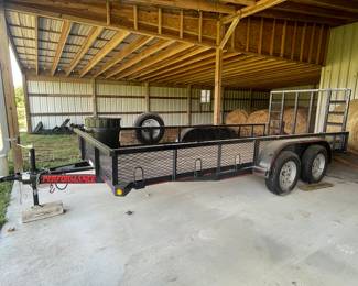 16 ft Performance by Parker Lowboy Trailer with sides and back gate