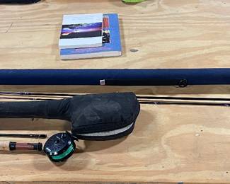 OKUMA FLY FISHING REEL WITH ROD, CABELAS FLY FISHING ROD AND REEL