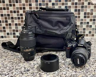 NIKON D3000 CAMERA , NIKON DX NIKKOR 55-300MM LENS
