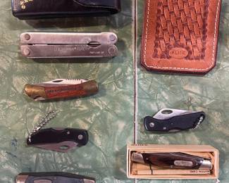 KNIVES BY BUCK, LEATHERMAN AND MORE