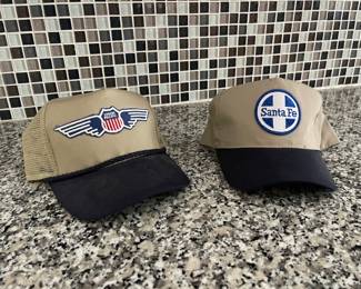 UNION PACIFIC & SANTA FE TRAIN CAPS