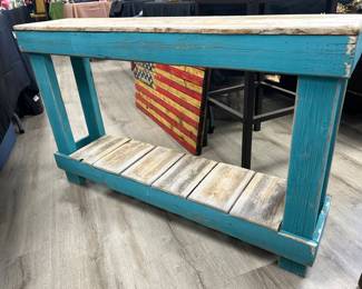 Way Cool New Turquois and Grey Console Table