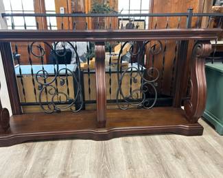 Nice Wood and Iron Console Table