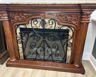 Amazing, Wood, Iron and Faux Stone Electric Fireplace - Over $2,500 New - Priced to Move!