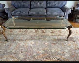 Bronze coffee table with glass surface
