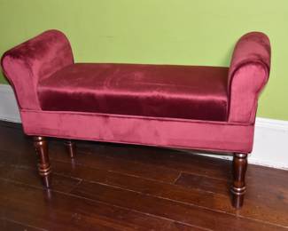 Velvet covered Bedroom Bench
