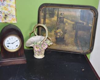 Clock, Print & Ceramic Basket