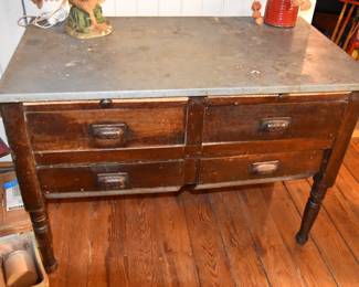 Bakers Table w/Zinc Top