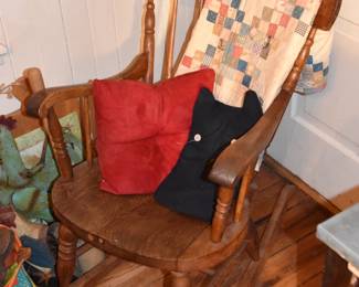 Antique Rocker & Quilt