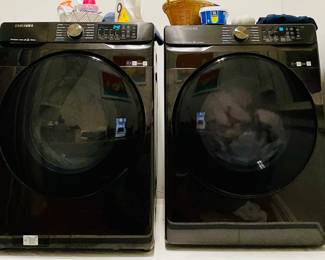 Samsung washing and drying machine both less than a year old and in excellent condition.
Washing machine is 5.0 cu. ft. Smart Front Load Washer with Super Speed in Black Stainless Steel with dimensions 27" W x 38.7" H x 33.5" D and weighs 214 lbs