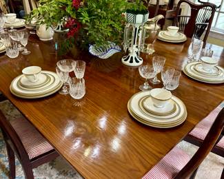 Custom made dining table - farm table style - signed on bottom