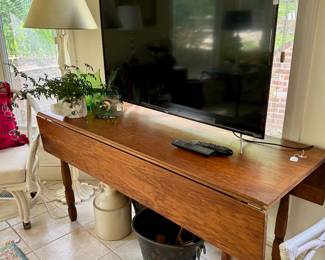 Handmade table, MCM chairs, like NEW TV