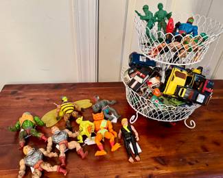 Matchbox cars and action figures from the 80's