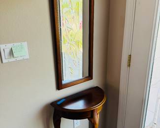 Small entryway table and mirror