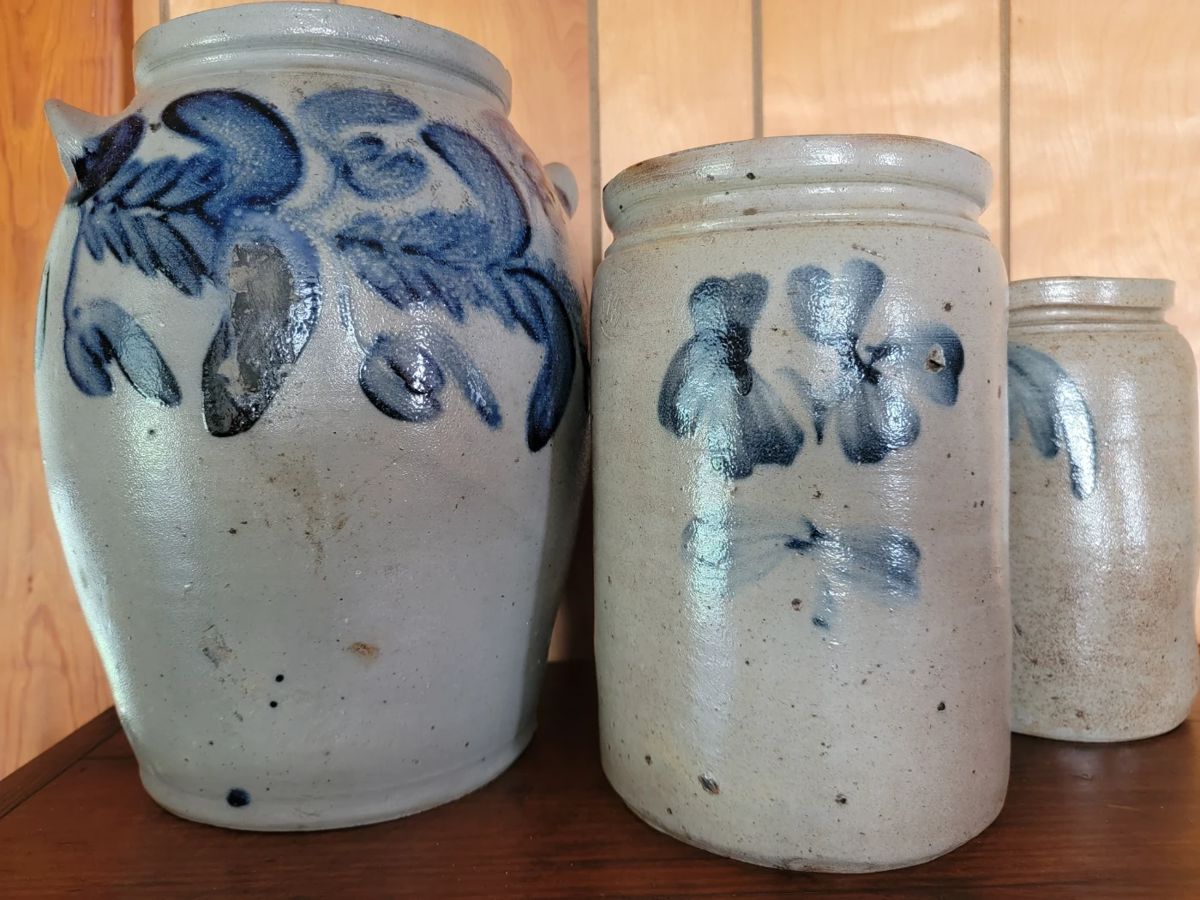 Antique salt glazed crocks