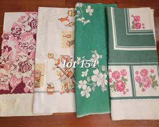 Vintage tablecloths, wonderful colors