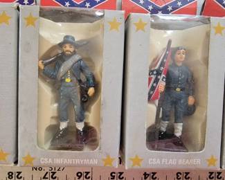 Civil War Confederate mini figures in boxes