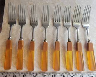 Vintage bakelite forks and knives