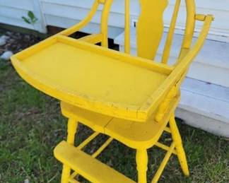 Vintage painted high chair