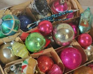 Vintage glass Christmas ornaments
