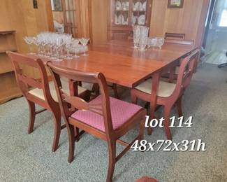 Vintage drop leaf dining table and chairs
