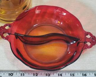 Vintage amber and yellow glass collection
