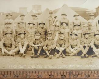 World War I Army artillery unit panoramic photo