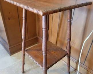 Antique oak lamp table
