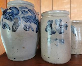 Antique salt glazed crocks