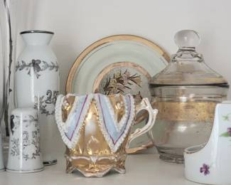 Assortment of vintage porcelain and china collectibles