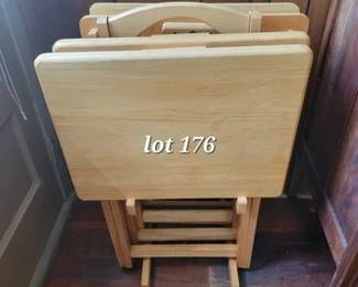 Set of TV trays with stand
