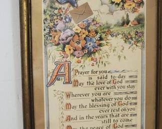 Vintage framed poem