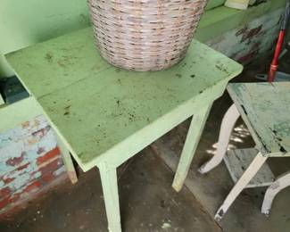 Painted table and plant stand