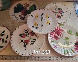 Blue Ridge hand painted pottery dinner plates