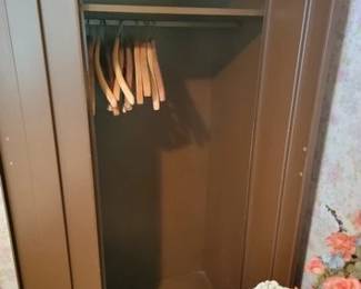 Vintage wardrobe and wood hangers