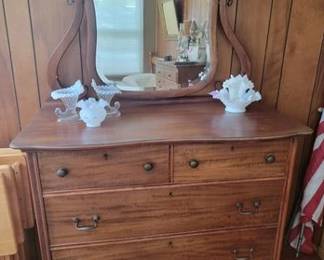 Antique dresser and mirror