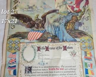 World War I certificate