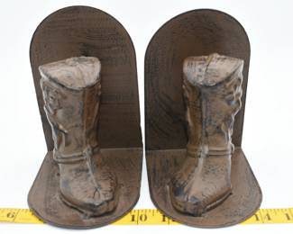 vintage metal cowboy boots bookends