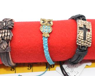 3 leather bracelets