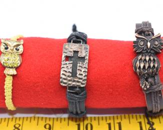 3 leather bracelets